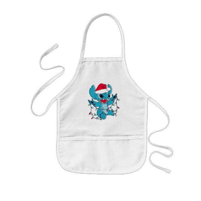 Tablier Enfant Stitch | Lumières de Noël (Devant)