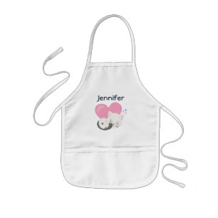 Tablier Enfant Sweet Kitty Chat Dormir avec un grand coeur rose