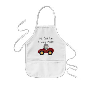 Tablier Enfant T-shirts et cadeaux rouges allants de voiture d'en