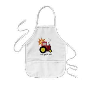 Tablier Enfant T-shirts et cadeaux rouges de tracteur de ferme