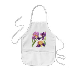 Tablier Enfant Tablier d'aquarelle de 3 iris