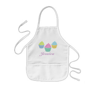 Tablier Enfant tablier de cuisson pour enfants avec nom et cupcak