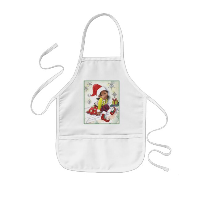 Tablier Enfant Tablier de Noël de fille d'Elf de lutin (Devant)