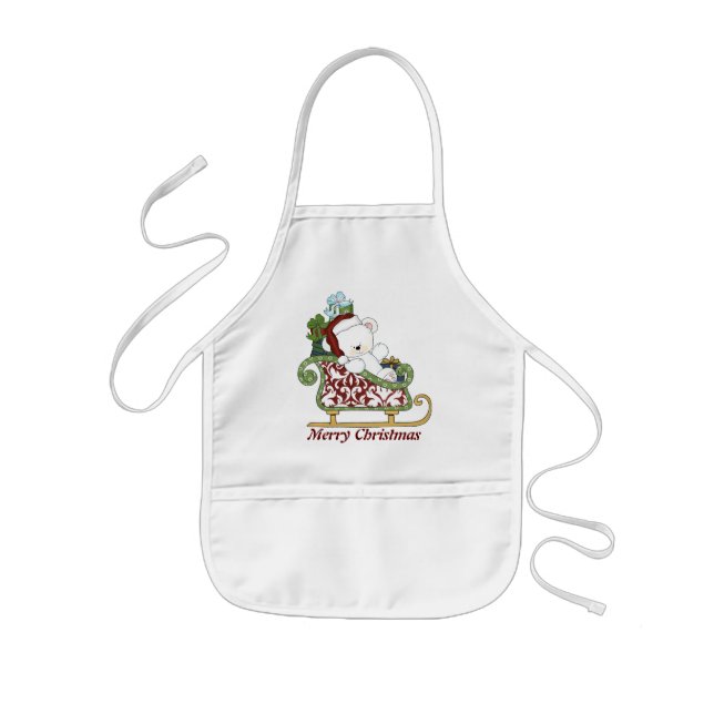 Tablier Enfant tablier de vacances Noël Ours (Devant)