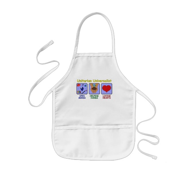 Tablier Enfant Tablier des esprits ouverts UU avec des symboles (Devant)