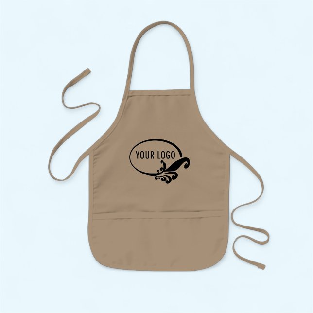 Tablier Enfant Tablier Kaki pour enfants avec poches logo personn (MISOOK Khaki Kids Apron with Pocket Imprinted with Logo)