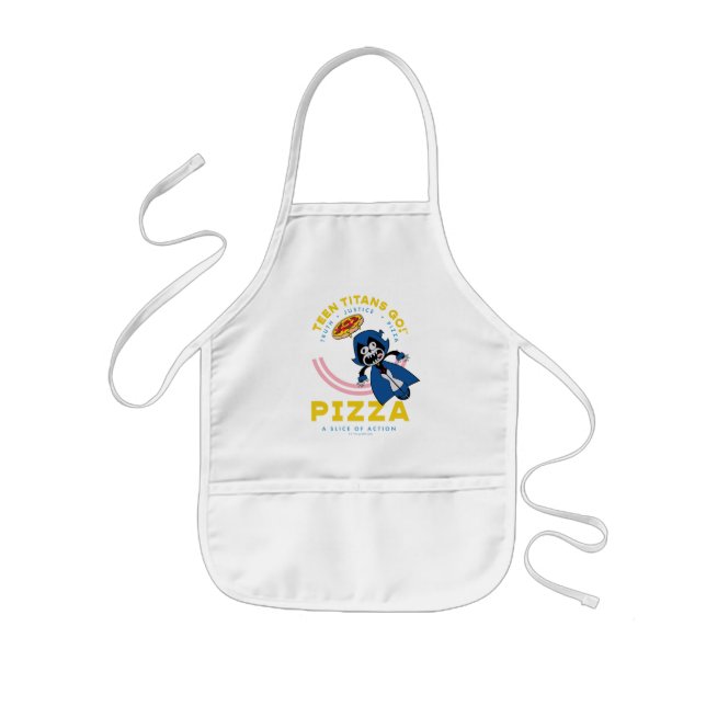 Tablier Enfant Teen Titans Go ! Corbeau "Pizza de la Justice Véri (Devant)