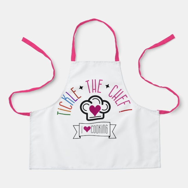 Tablier Enfant "Tickle the Chef I heart cuisine" Tablier,  (Recto)