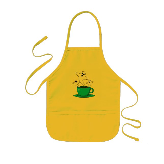 Tablier Enfant Une coupe de café fumeur fantôme (Devant)