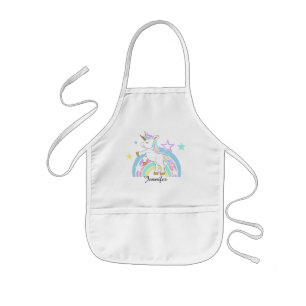 Tablier Enfant Unicorne magique arc-en-ciel avec DO-IT-YOURSELF n