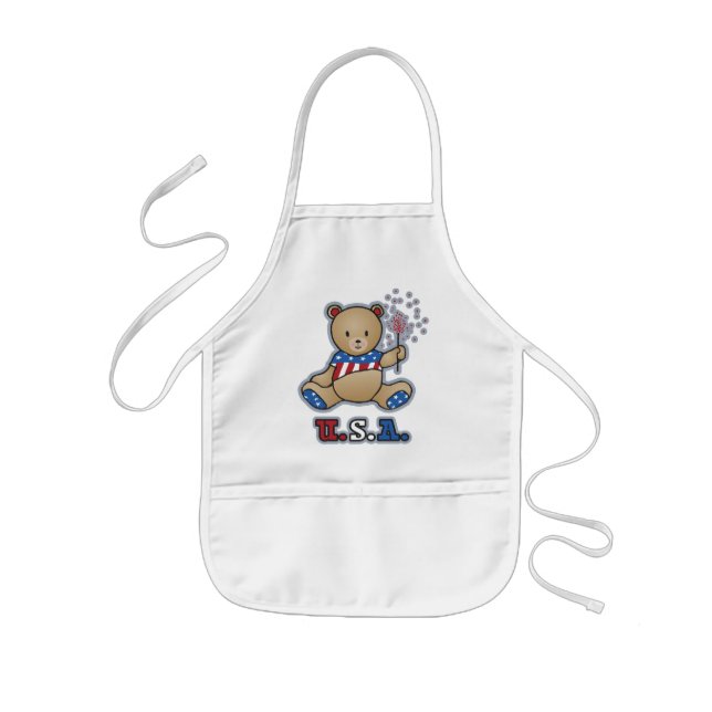 Tablier Enfant USA Teddy Bear tablier de l'enfant (Devant)