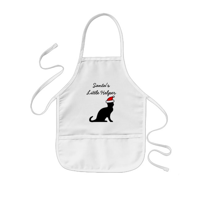 Tablier Enfant Vacances mignonnes de Noël de chat de la petite (Devant)
