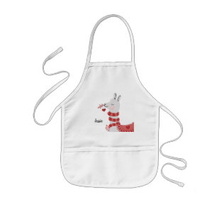 Tablier Enfant Valentines Day Llama and Heart Children