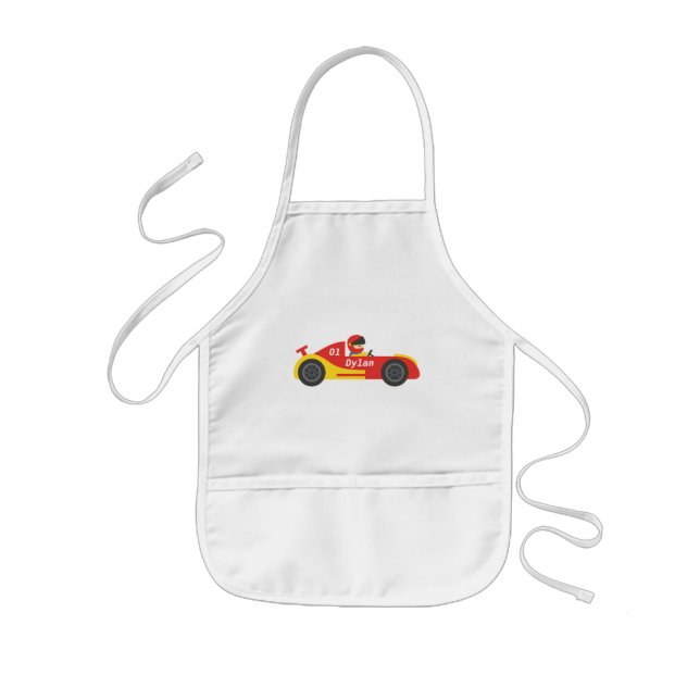 Tablier Enfant Voiture de course mignonne pour des garçons (Devant)