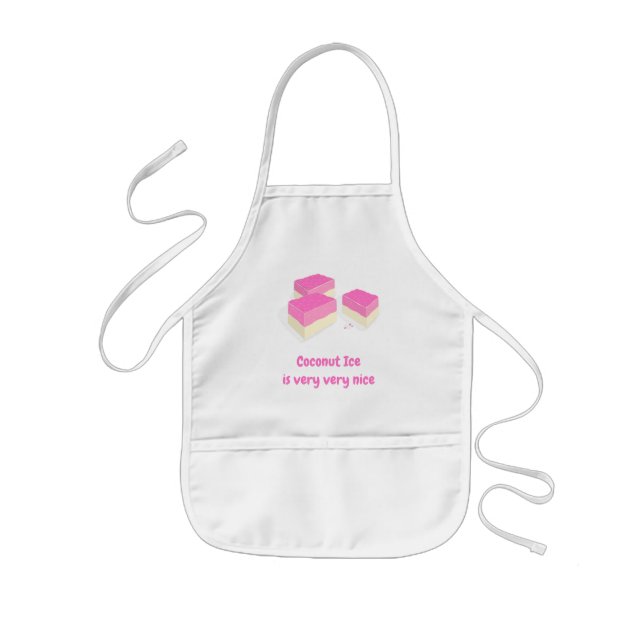 Tablier Enfant Votre texte sur Coconut Ice - calques rose et blan (Devant)