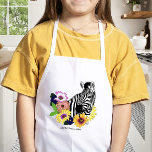 Tablier Enfant Zèbre Bleu Coloré Daisy Floral Faune