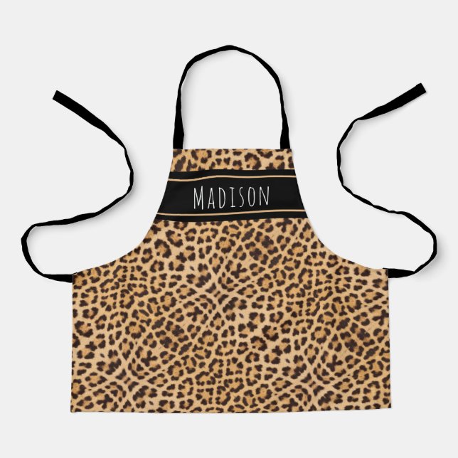 Tablier Enfants Empreintes de léopard gentils Filles perso (Recto)