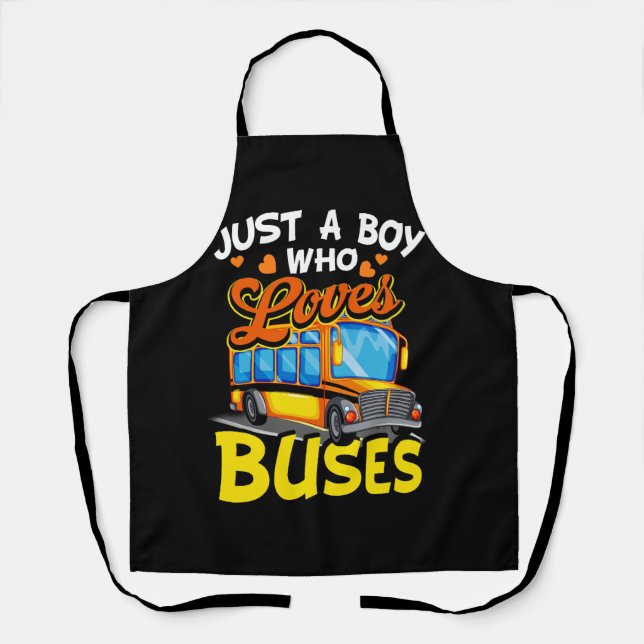 Tablier Enfants Juste Un Garçon Qui Aime Les Bus Costume D (Recto)