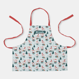 Tablier Enfants mignonne Santa Hat blanc souris Noël