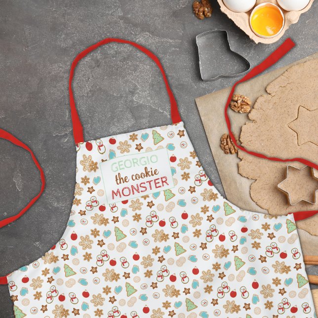 Tablier Enfants Noël Cookie Monster Motif Vacances (Créateur téléchargé)