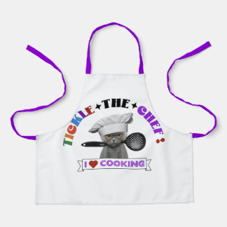 Tablier Enfants "Tickle the Chef" Drôle chat Apron violet