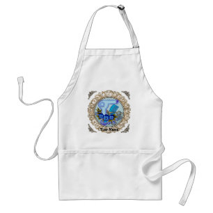 Tablier Ensemble Fancy Blue Pansy Beautician  