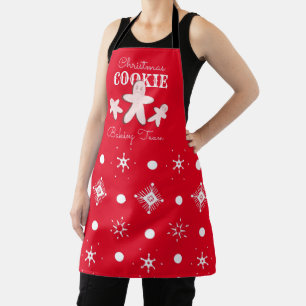 Tablier Équipe de biscuits au gingembre de Noël rose Cuisi