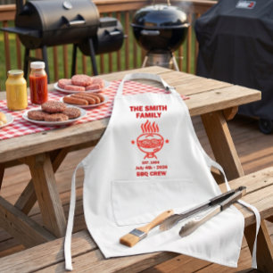 Tablier Équipe de famille BBQ de jardin le 4 juillet