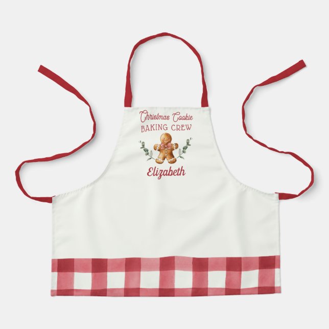 Tablier Équipe de pâtisserie de Noël pour enfants personna (Recto)