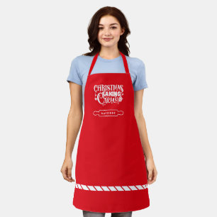 Tablier Équipe de pâtisserie de Noël Rouge personnalisé