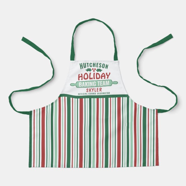 Tablier Équipe de pâtisserie de vacances Fête de Noël Enfa (Recto)