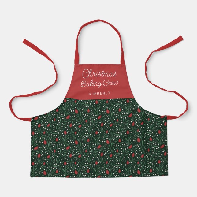 Tablier Équipement de cuisson de Noël à la florale pour en (Recto)