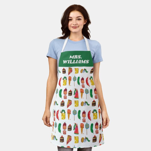 Tablier Eric Carle | Caterpillar et Motif alimentaire (Porté)