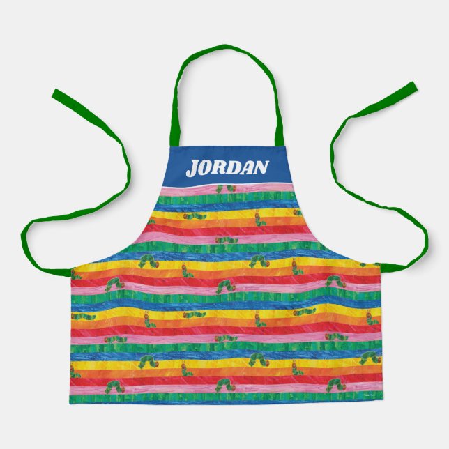 Tablier Eric Carle | Caterpillar Rainbow Stripe Motif (Recto)