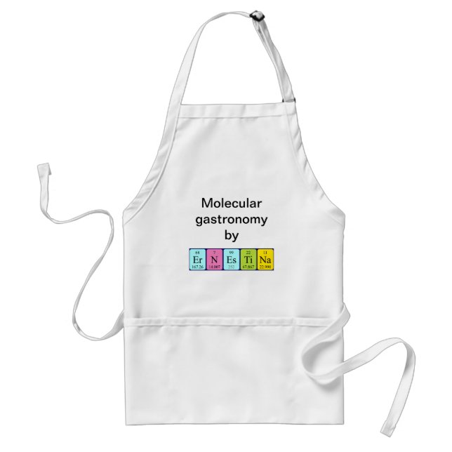 Tablier Ernestina nom de table périodique apron (Devant)