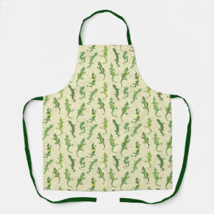 Tablier Escalade de roche Geckos sur jaune - motif sans so