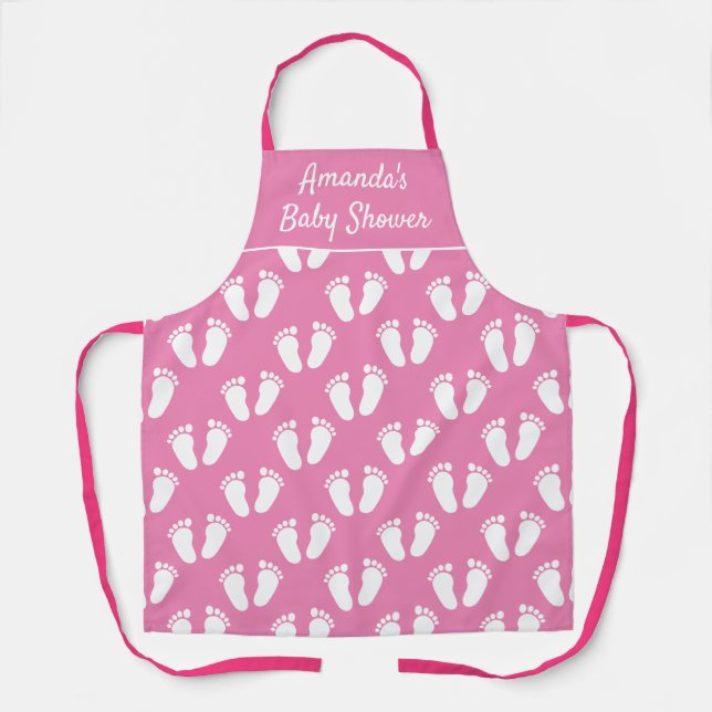Tablier Espace cuisine rose personnalisé pour le baby show (Recto)