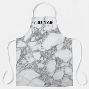 Tablier Espace de cuisine motif en marbre blanc