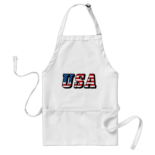 Tablier États-Unis Texte du drapeau Adulte (Devant)