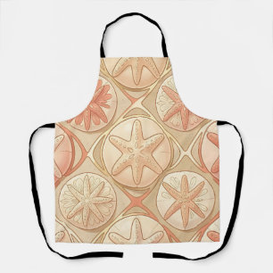 Tablier Étoile de mer corail pêche et dollar de sable 