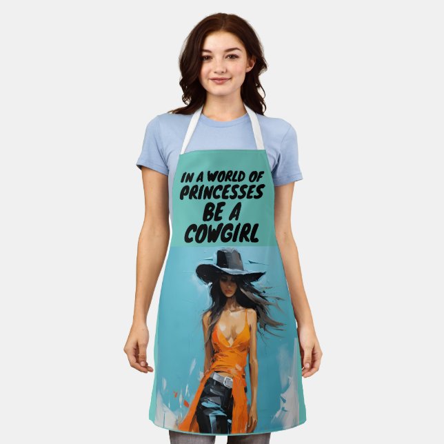 TABLIER ÊTRE UNE COWGIRL LADIES KITCHEN APRON (Porté)
