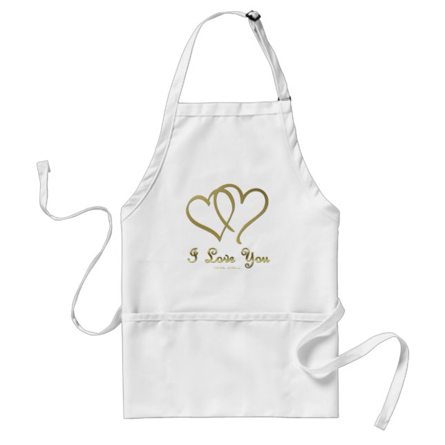 Tablier Eventré Gold Hearts i Love You (Devant)