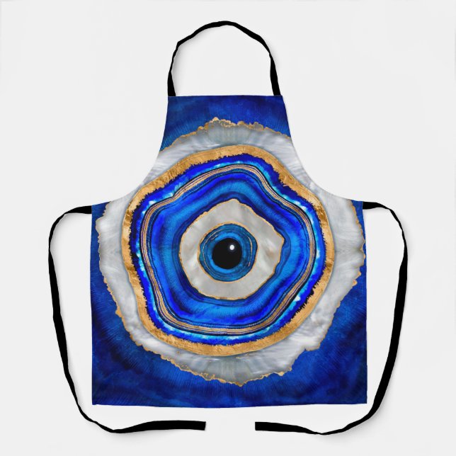 Tablier Evil Eye Watercolor agate and gold (Recto)