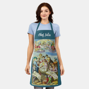 Tablier Explorateurs vintage avec carte du globe antique, 