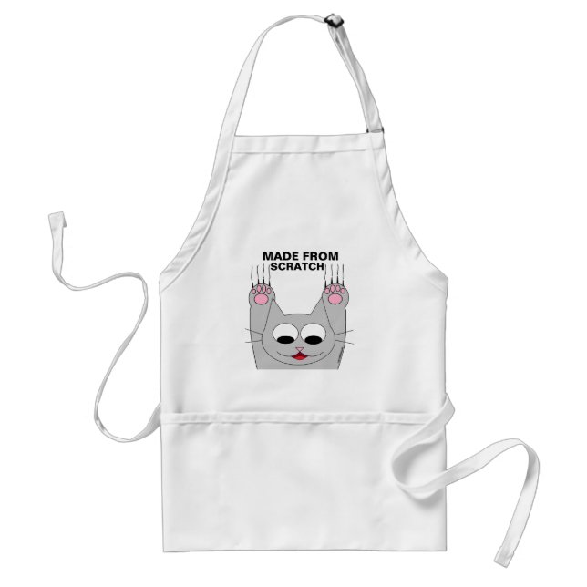 Tablier Fabriqué À Partir D'Apron De Chat Cute Scratch (Devant)