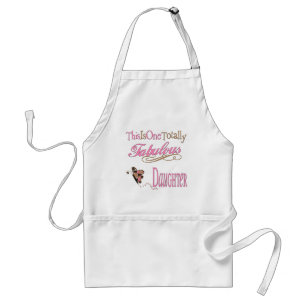 Tablier Fabuleuse fille avec papillon rose