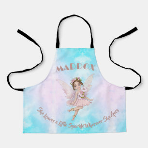 Tablier Fairy Cute Blue Rose Girls Personal