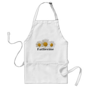 Tablier Faisceaux blancs Nom personnalisé Fleur blanche