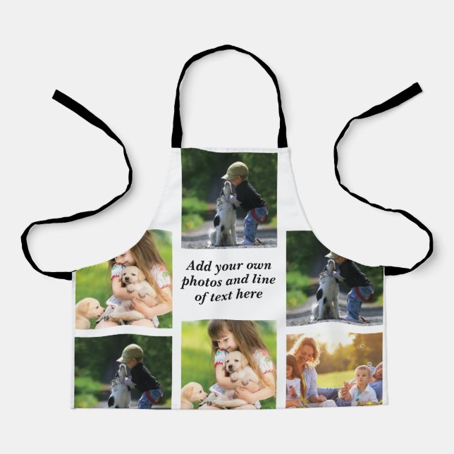 Tablier Faites votre propre collage photo et texte (Recto)
