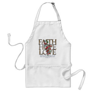 Tablier Faith Hope Love Christian Bible Verse
